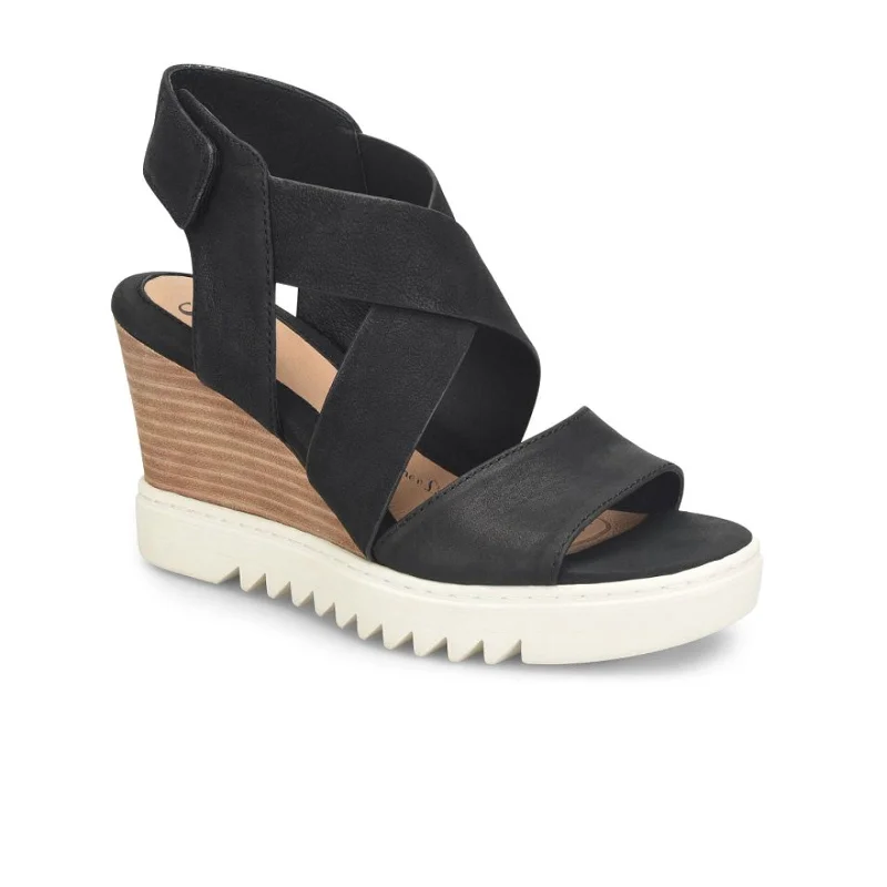 Sofft Uxley Wedge Sandal (Women) - Black