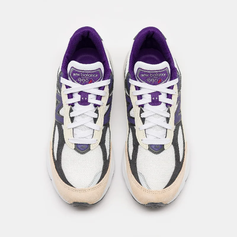 MADE in USA 990 V6 Sneaker in White/Black Plum/Phantom