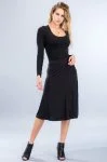 Stretch knit black a-line skirt