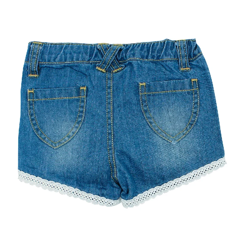 Bebe Mia Denim Shorts Lace Trim XS18-722