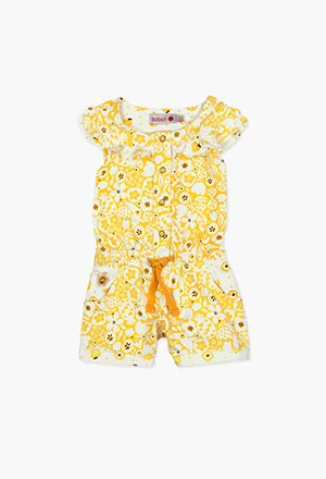 Boboli Yellow Flower Jumpsuit