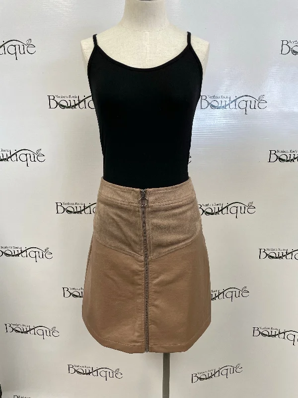 Faux Suede/Leather Mini Skirt