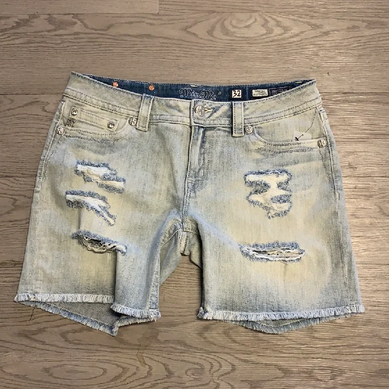 Miss Me Denim Shorts Mid Rise Distressed