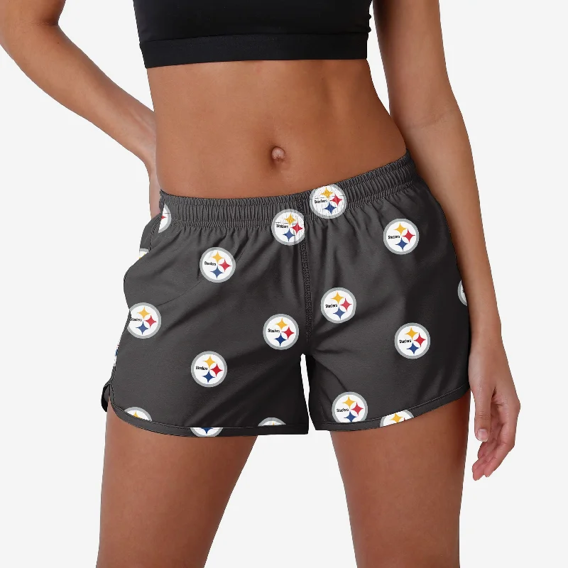 Pittsburgh Steelers Womens Mini Print Running Shorts