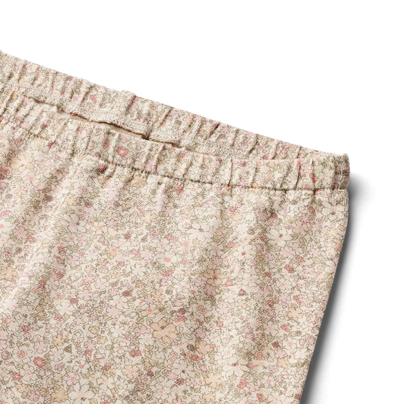 Wheat Cream Flower Meadow Bike Shorts Anne