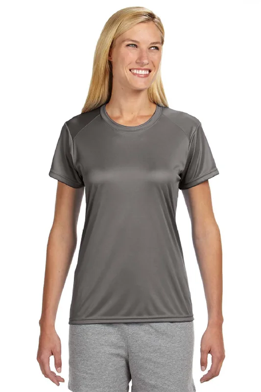 A4 Womens Performance Moisture Wicking Short Sleeve Crewneck T-Shirt - Graphite Grey