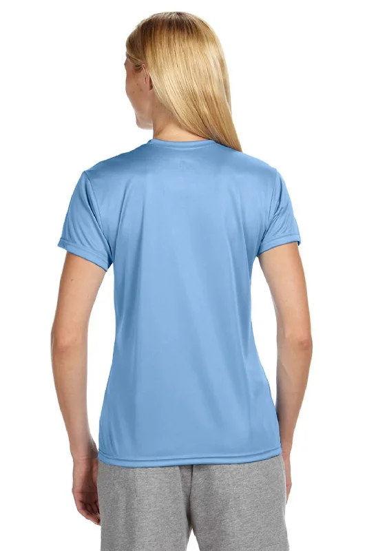 A4 Womens Performance Moisture Wicking Short Sleeve Crewneck T-Shirt - Light Blue