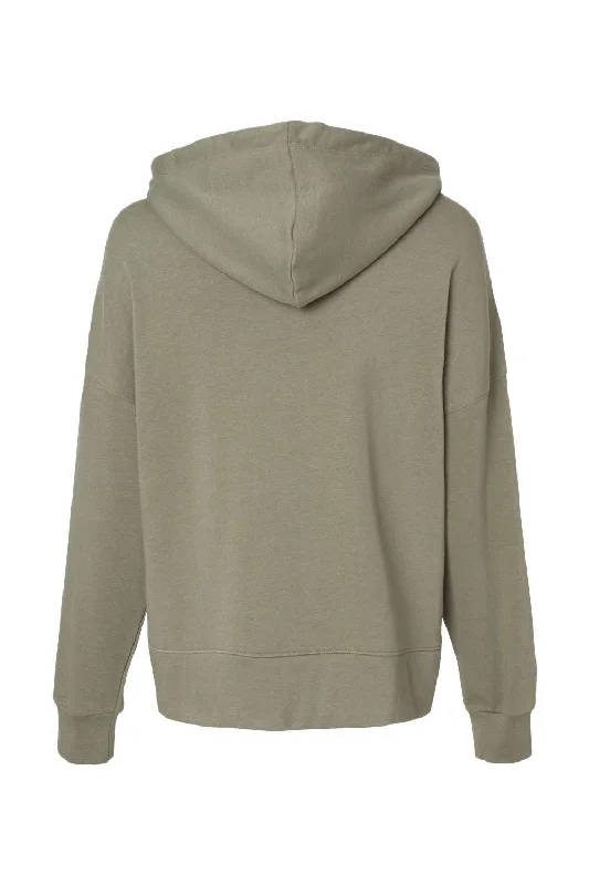 Alternative Womens Eco Washed Hooded Sweatshirt Hoodie - Military Green - NEW