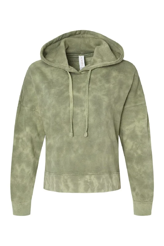 Alternative Womens Eco Washed Hooded Sweatshirt Hoodie - Olive Tonal Tie Dye - NEW