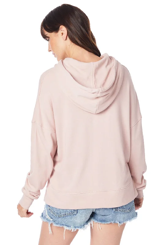 Alternative Womens Eco Washed Hooded Sweatshirt Hoodie - Rose Quartz - NEW