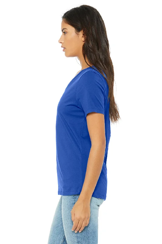 Bella + Canvas Womens Relaxed Jersey Short Sleeve V-Neck T-Shirt - True Royal Blue