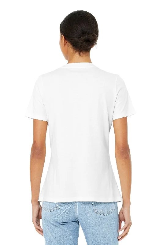 Bella + Canvas Womens Relaxed Jersey Short Sleeve V-Neck T-Shirt - White