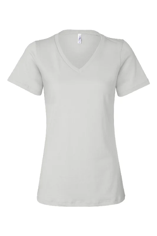 Bella + Canvas Womens Relaxed Jersey Short Sleeve V-Neck T-Shirt - White