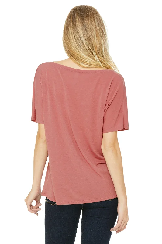 Bella + Canvas Womens Slouchy Short Sleeve V-Neck T-Shirt - Mauve