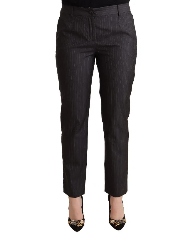 Dolce & Gabbana Striped Wool Tapered Trouser Pants