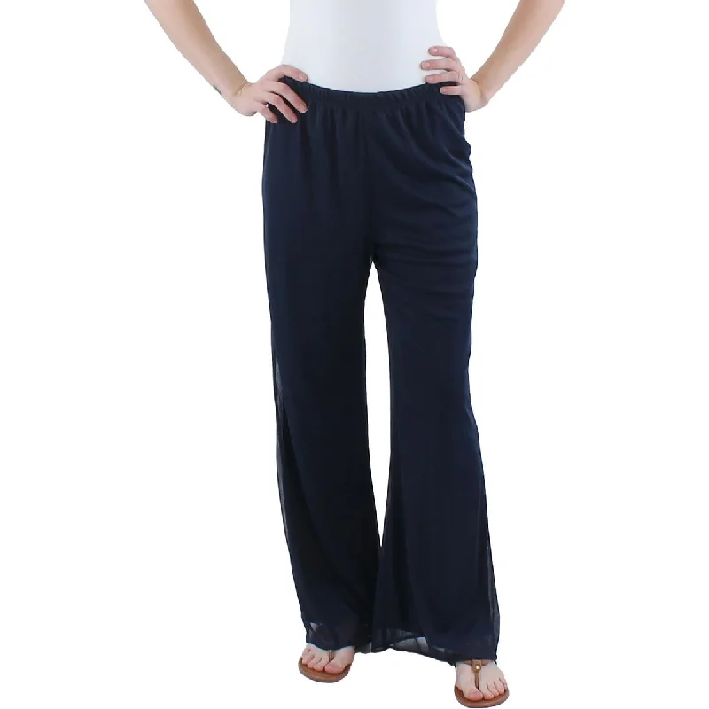 Petites Womens Mid-Rise Dressy Straight Leg Pants