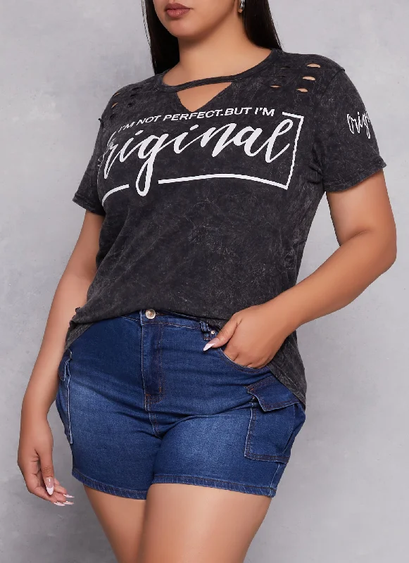 Plus Size Im Not Perfect But Im Original Graphic Tee