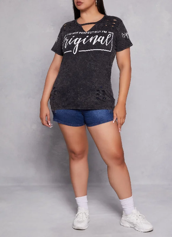 Plus Size Im Not Perfect But Im Original Graphic Tee