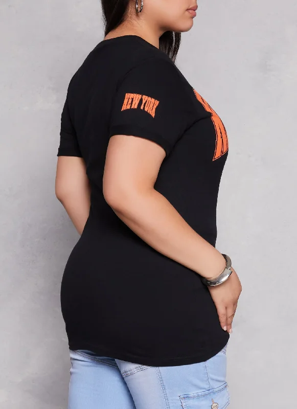 Plus Size New York Notch Neck Graphic Tee