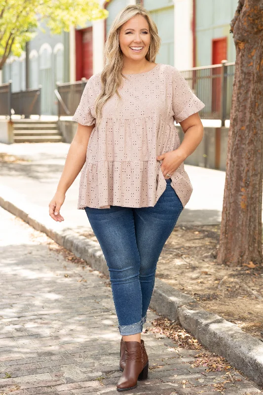 Chasing A Dream Top, Taupe