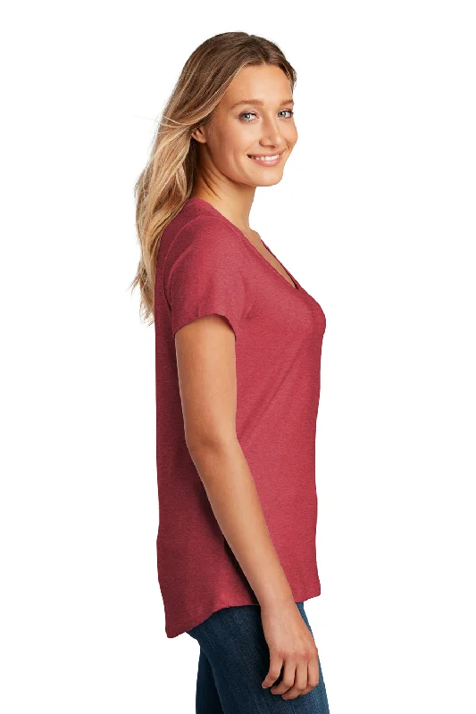 District Womens Flex Short Sleeve Scoop Neck T-Shirt - Heather Red