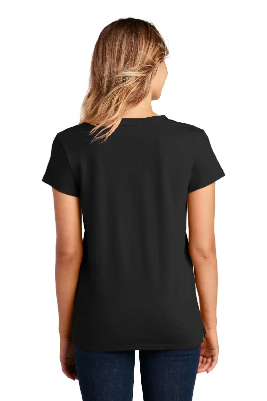 District Womens Re-Tee Short Sleeve V-Neck T-Shirt - Black