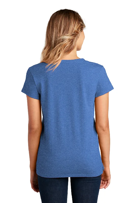 District Womens Re-Tee Short Sleeve V-Neck T-Shirt - Heather Blue