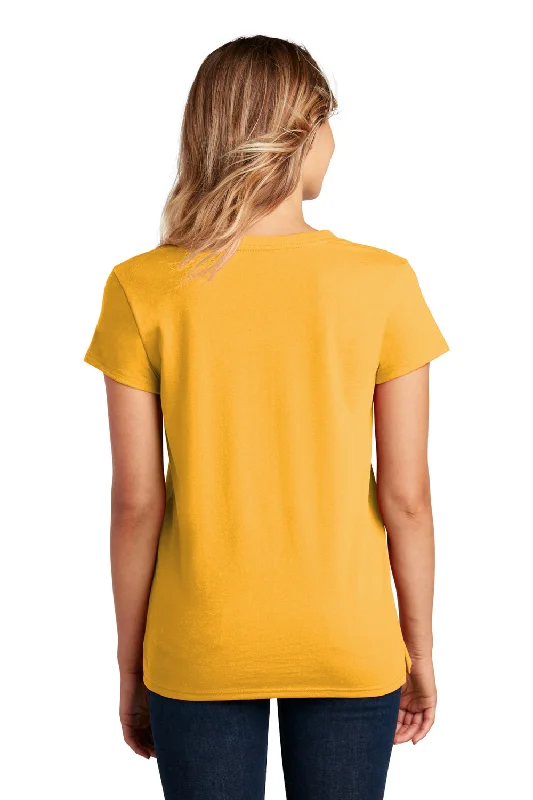 District Womens Re-Tee Short Sleeve V-Neck T-Shirt - Maize Yellow