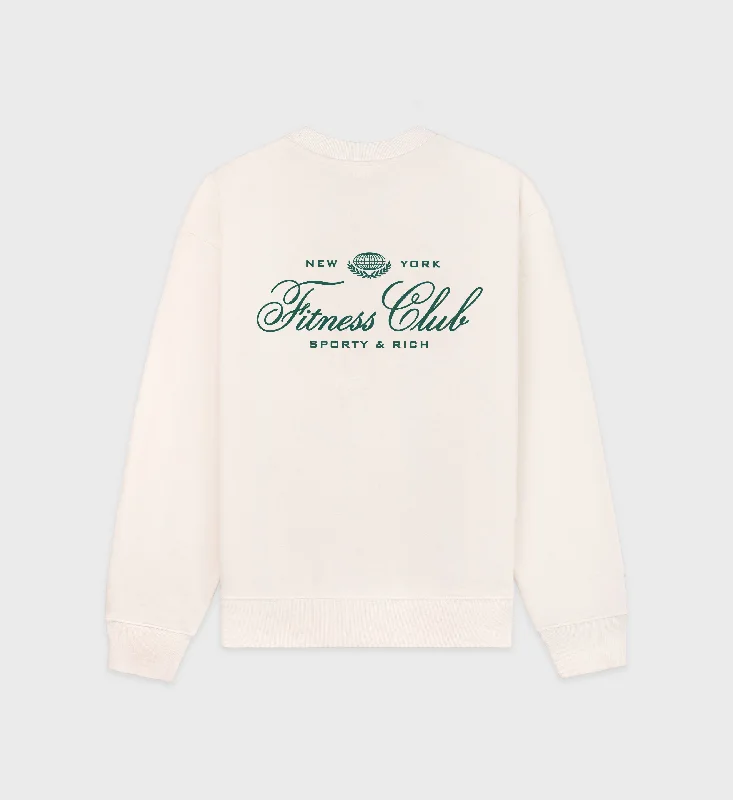 Fitness World Crewneck - Cream/Alpine