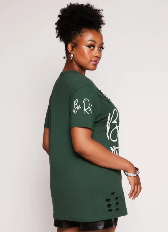 Plus Size Be Real Not Perfect Cut Out Tee