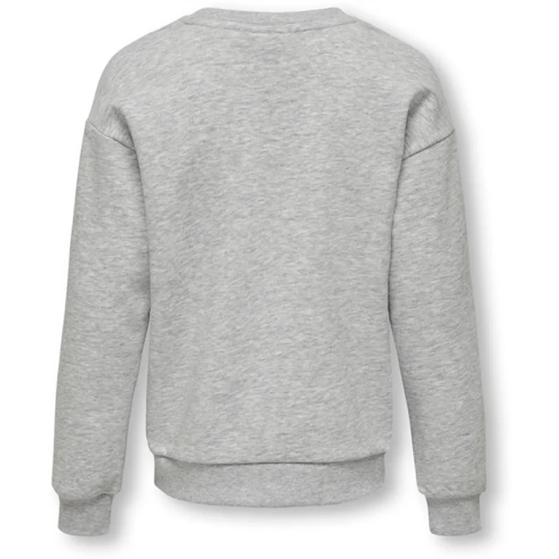 Kids ONLY Light Grey Melange Daisy O-Neck Sweatshirt