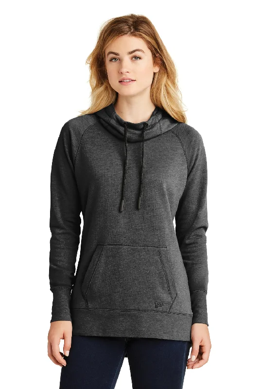 New Era Womens Fleece Hooded Sweatshirt Hoodie - Heather Black