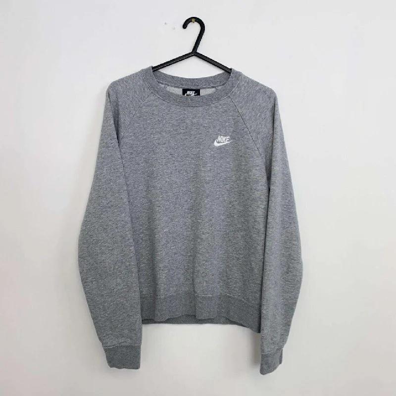 Preowned Nike Sportswear Essential Sweatshirt Womens Size M [Fit as S] Light Grey Crew