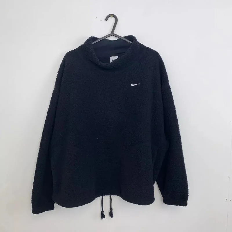 Preowned Nike Therma-Fit Cosy Sherpa Fleece Pullover Womens Size 1X [XXL] Plus Black.