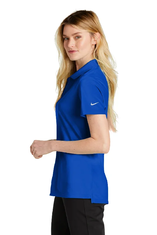 Nike Womens Dri-Fit Moisture Wicking Micro Pique 2.0 Short Sleeve Polo Shirt - Game Royal Blue