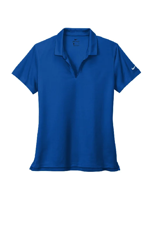 Nike Womens Dri-Fit Moisture Wicking Micro Pique 2.0 Short Sleeve Polo Shirt - Game Royal Blue