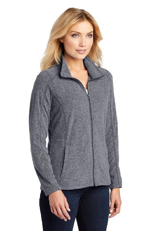 Port Authority Womens Pill Resistant Heather Microfleece Full Zip Sweatshirt - Heather True Navy Blue