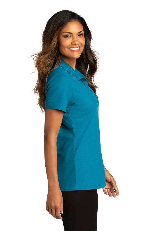 Port Authority Womens React SuperPro Snag Resistant Short Sleeve Polo Shirt - Parcel Blue