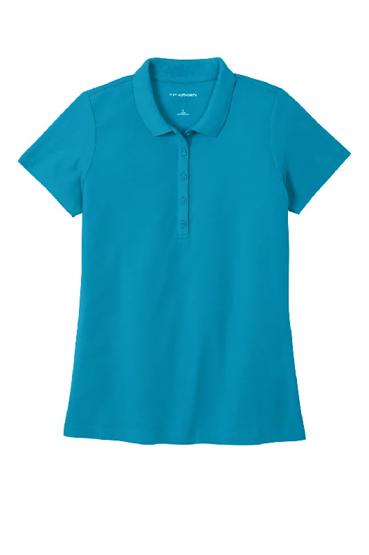 Port Authority Womens React SuperPro Snag Resistant Short Sleeve Polo Shirt - Parcel Blue