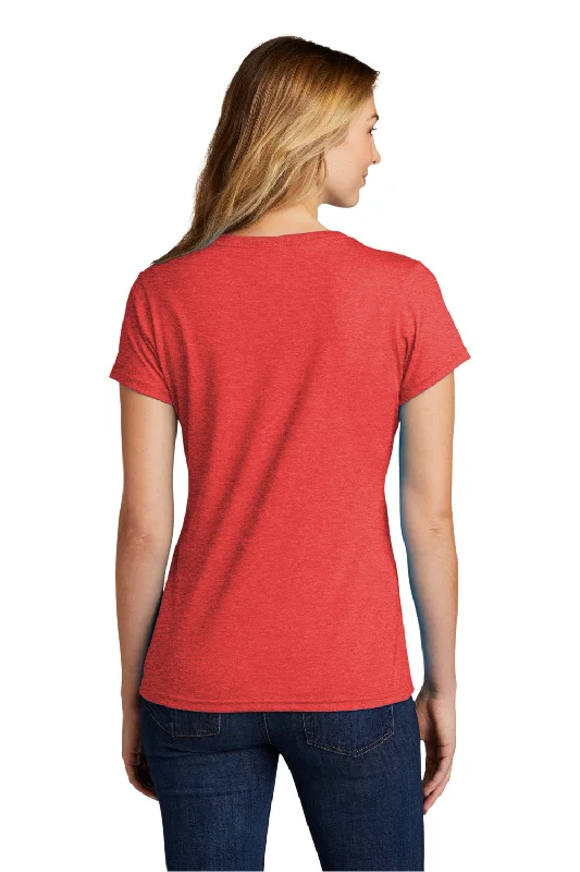 Port & Company Womens Short Sleeve V-Neck T-Shirt - Heather Bright Red