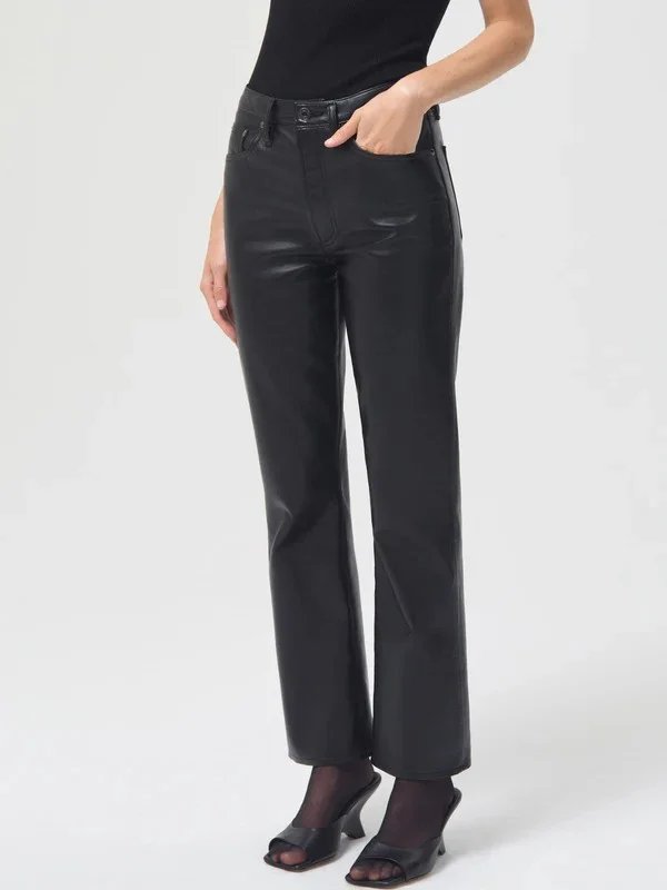 Recycled Leather Relaxed Boot Pant