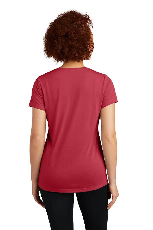 Sport-Tek Womens Competitor Moisture Wicking Short Sleeve Scoop Neck T-Shirt - Deep Red