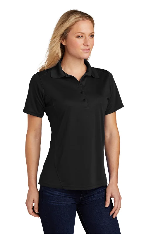 Sport-Tek Womens Dry Zone Moisture Wicking Short Sleeve Polo Shirt - Black