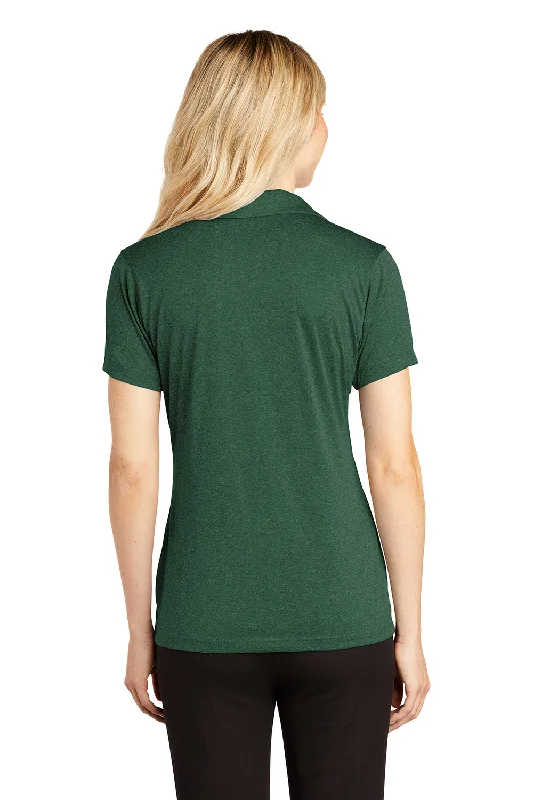 Sport-Tek Womens Heather Contender Moisture Wicking Short Sleeve Polo Shirt - Heather Forest Green