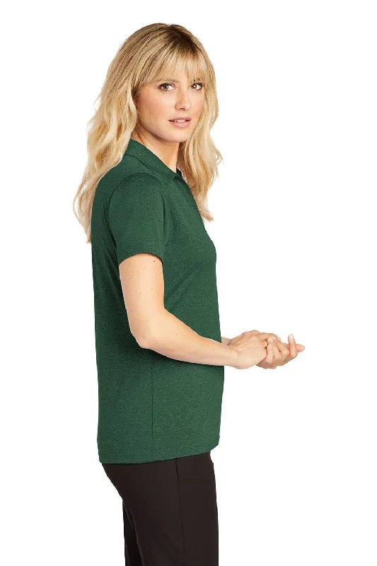 Sport-Tek Womens Heather Contender Moisture Wicking Short Sleeve Polo Shirt - Heather Forest Green