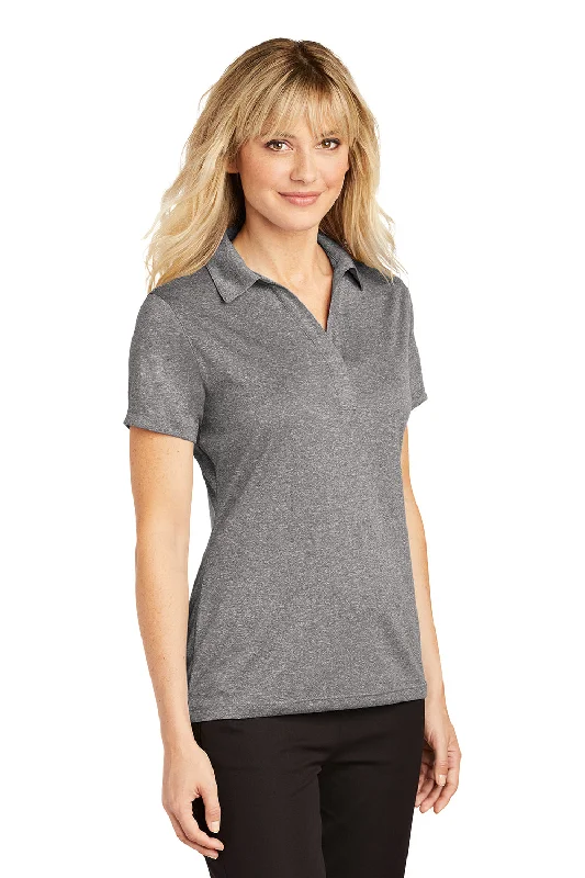 Sport-Tek Womens Heather Contender Moisture Wicking Short Sleeve Polo Shirt - Heather Vintage Grey