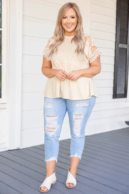 Stylish Edge Top, Taupe