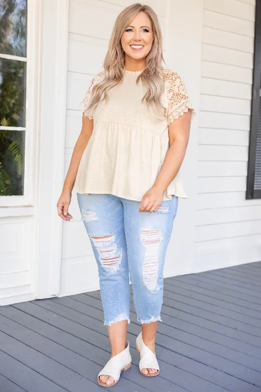 Stylish Edge Top, Taupe