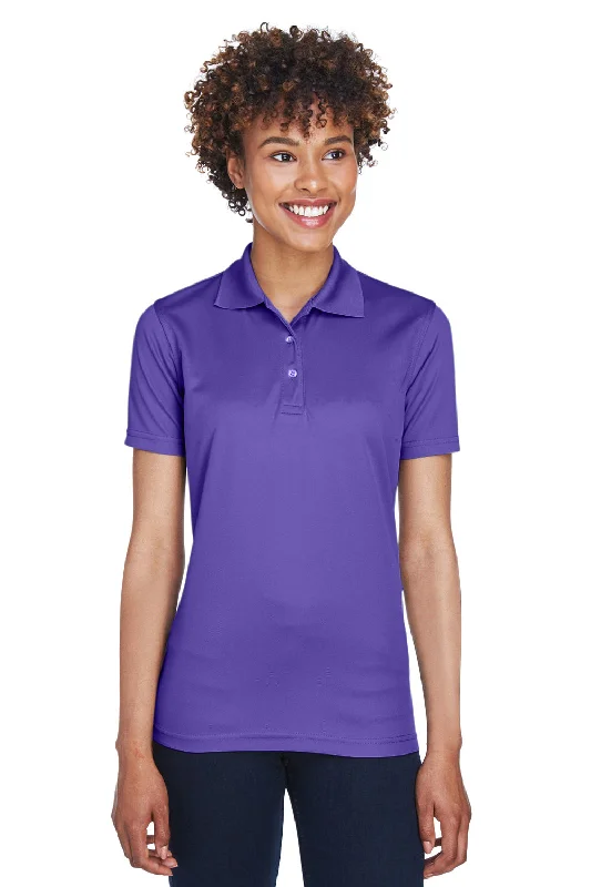 UltraClub Womens Cool & Dry Moisture Wicking Short Sleeve Polo Shirt - Purple