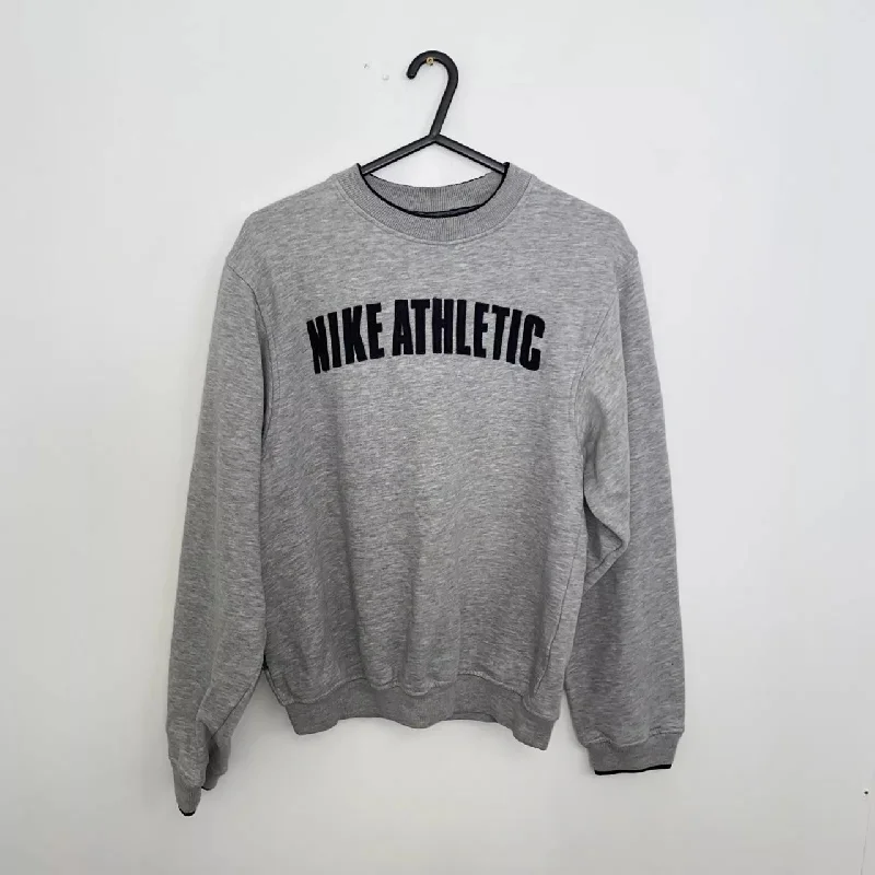 Preowned Vintage Nike Womens Spellout Sweatshirt Size XS Grey Big Logo USA Retro Crewneck